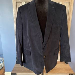 Mens Stafford corduroy blazer in navy size 52R